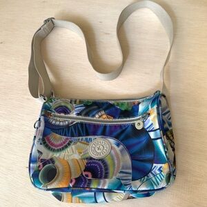Vintage Kipling blue seashells crossbody bag